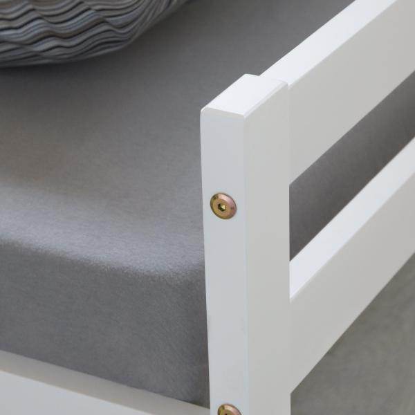 Holzbett Jugendbett Kinderbett 90x200 weiss Bett Tagesbett Einzelbett Bettgestell - Palo24