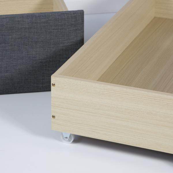 Polsterbett 90x200 cm Grau Einzelbett Tagesbett mit Lattenrost 2 Schubladen - Palo24