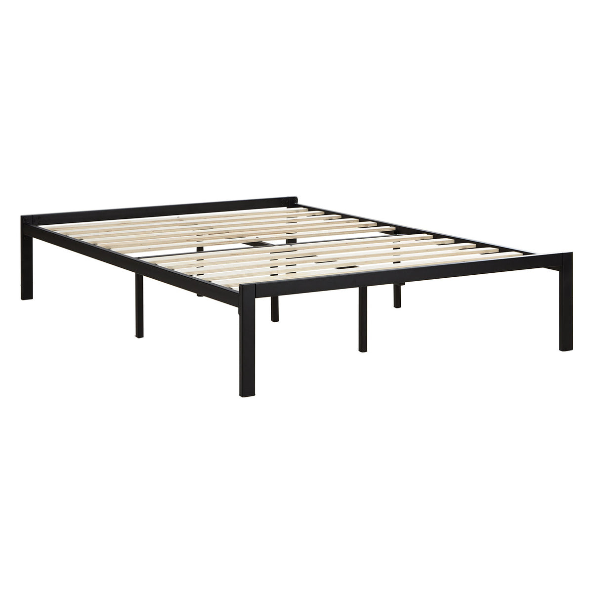 Metallbett 140x200 cm Schwarz Doppelbett Futonbett Bettgestell Lattenrost Gästebett