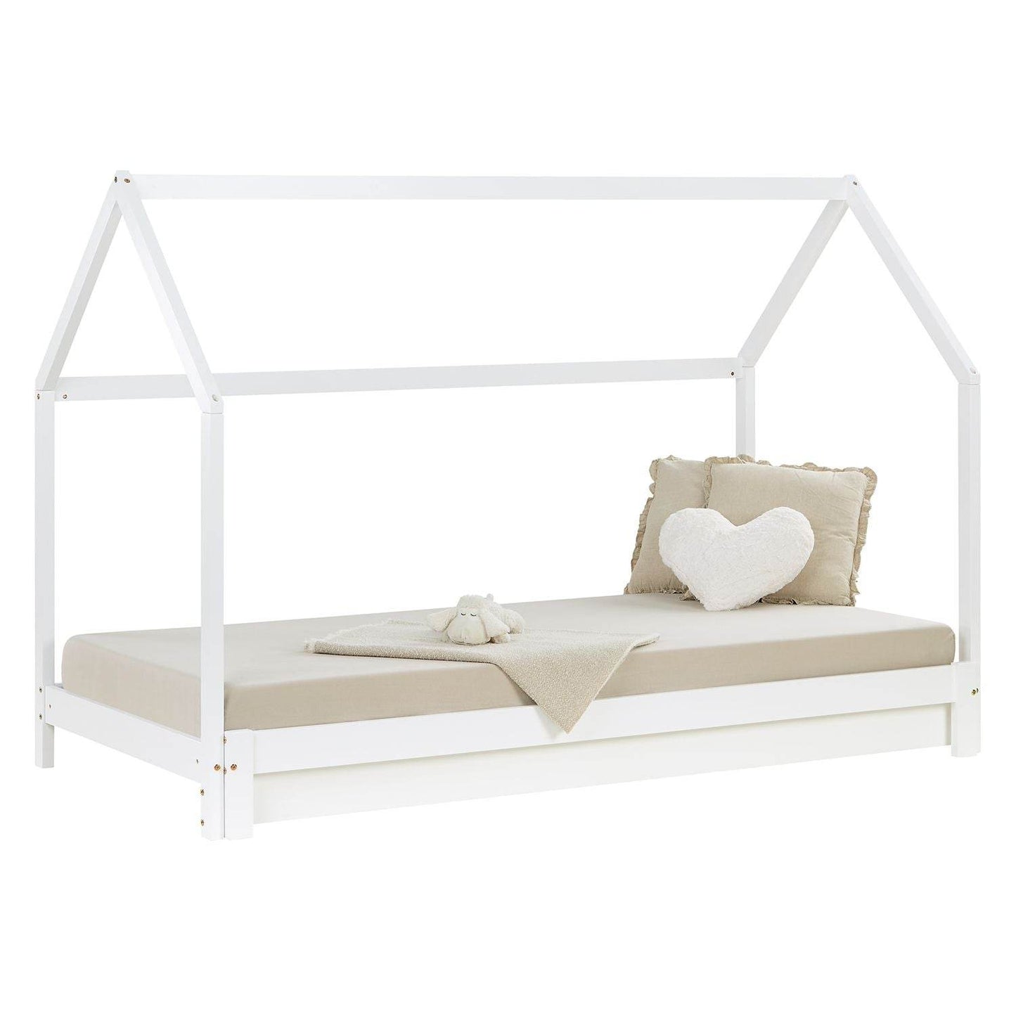 Kinderdoppelbett 90x200 Funktionsbett Lattenrost Ausziehbett Weiss - Palo24