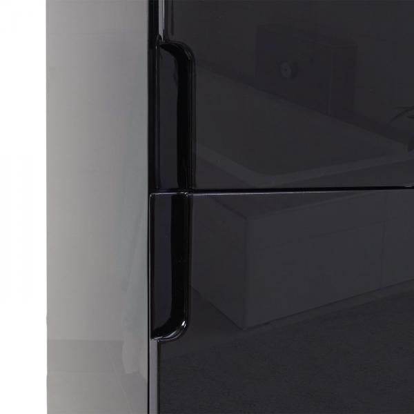Badezimmerset HWC-B19, Waschtisch Wandspiegel 2x Hängeschrank, hochglanz ~ schwarz - Palo24