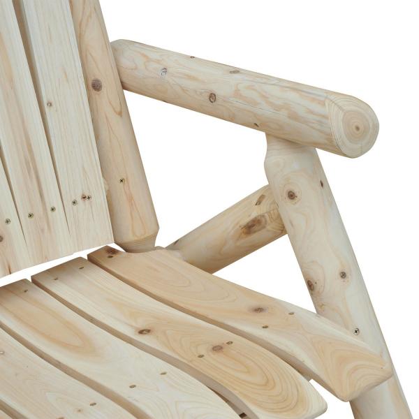 Adirondack Gartenstuhl Gartensessel Holzstuhl Hochlehner mit Armlehne Tannenholz Natur - Palo24