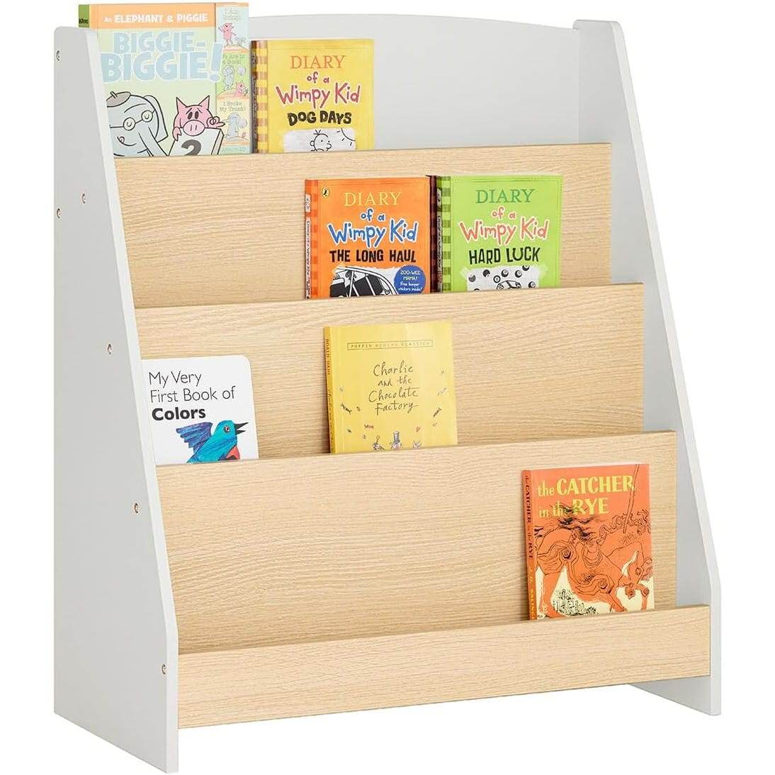 Kinderbücherregal | Zeitungsständer | Aufbewahrungsregal für Kinder | Grau/Natur - Palo24