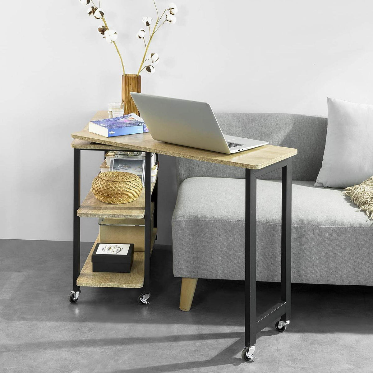 L-förmiger Beistelltisch | Couchtisch | Eckschreibtisch Industrie-Design | FWT83-N - Palo24