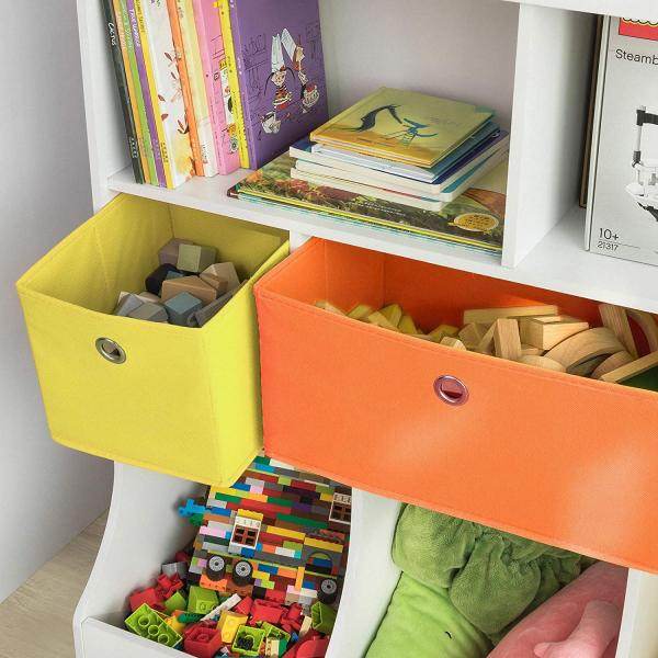 Kinderbücherregal | Spielzeugtruhe | Aufbewahrungsregal Für Kinder | Weiss | KMB26-W - Palo24