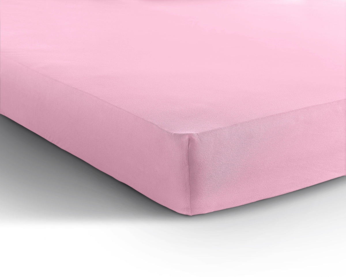 Doppelt Jersey 220 gr. Spannbettlaken Rose 190/200 x 220/230 cm - Palo24