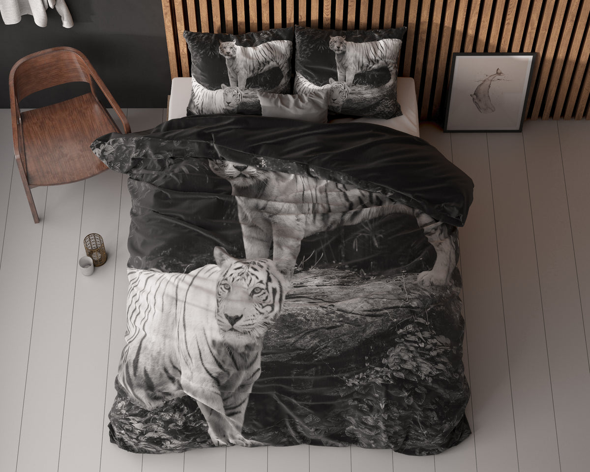 Bettbezug Tigers Grau 135 x 200/220 cm