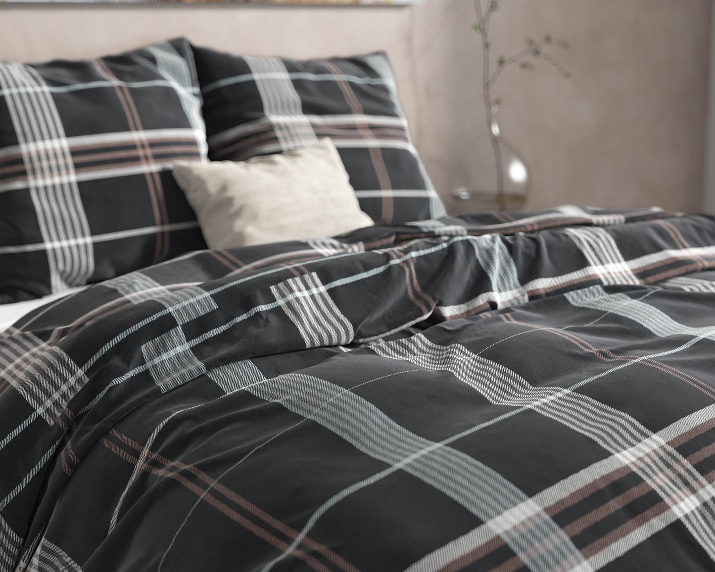 Bettbezug DH Flanel Bruce Taupe 140 x 220 cm - Palo24