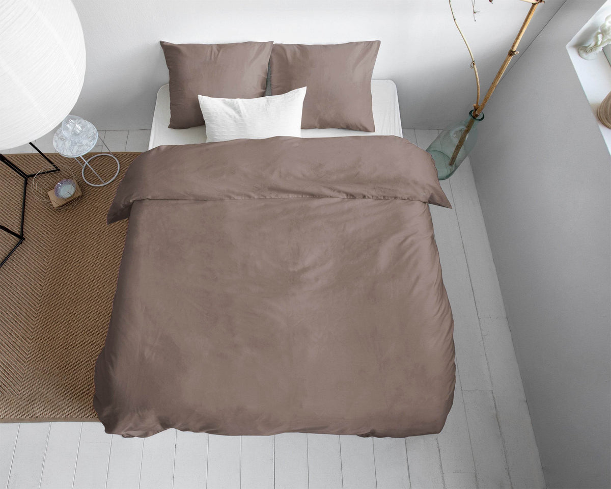 Bettbezug Uni Satijn Taupe 240 x 200/220 cm - Palo24