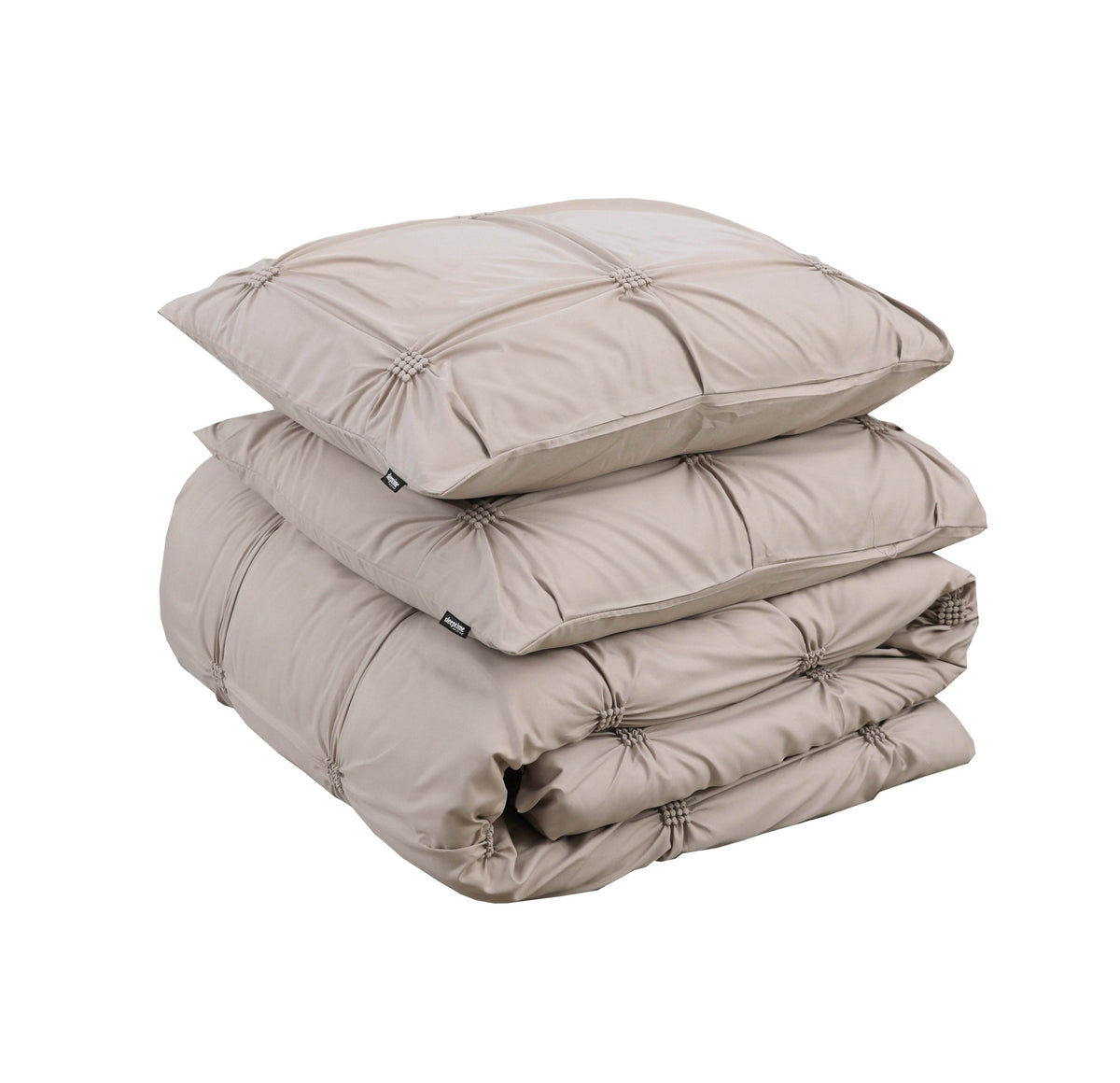 Bettbezug Punch pintuck Taupe 140 x 200/220 cm - Palo24