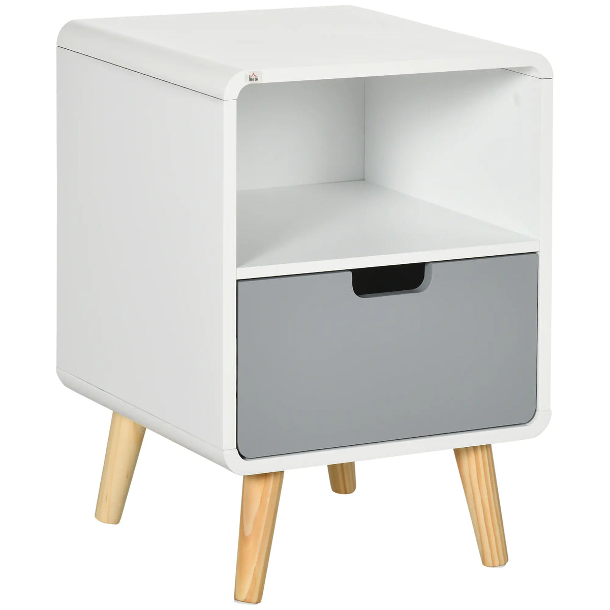 Comodino Comodino con cassetto Bianco