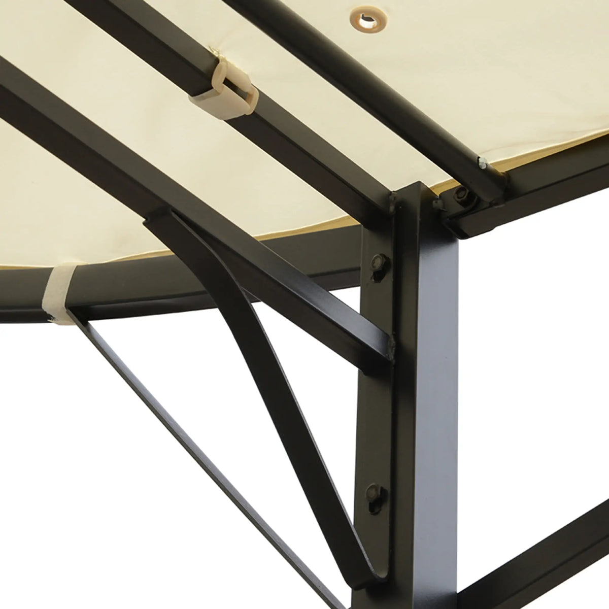 Auvent pavillon de jardin avec toit latéral rabattable crème + noir 3x2,5 m