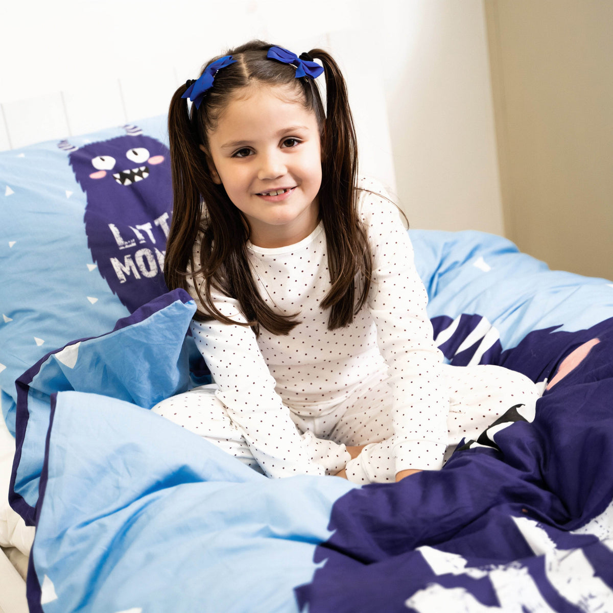 Bettbezug Little Monster blau 135 x 200 cm - Palo24