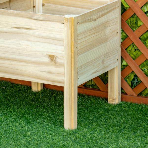 Hochbeet 3 Etagen Pflanzkübel Pflanzkasten aus Holz für Garten Balkon Natur 125 x 45 x 108 cm - Palo24