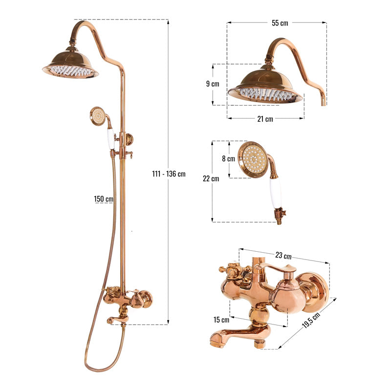 Duscharmatur in Antik-Bronze CODY - Palo24