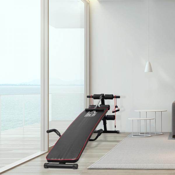Sit Up Bank Bauchtrainer Trainingsbank Widerstandsbänder Stahl - Palo24