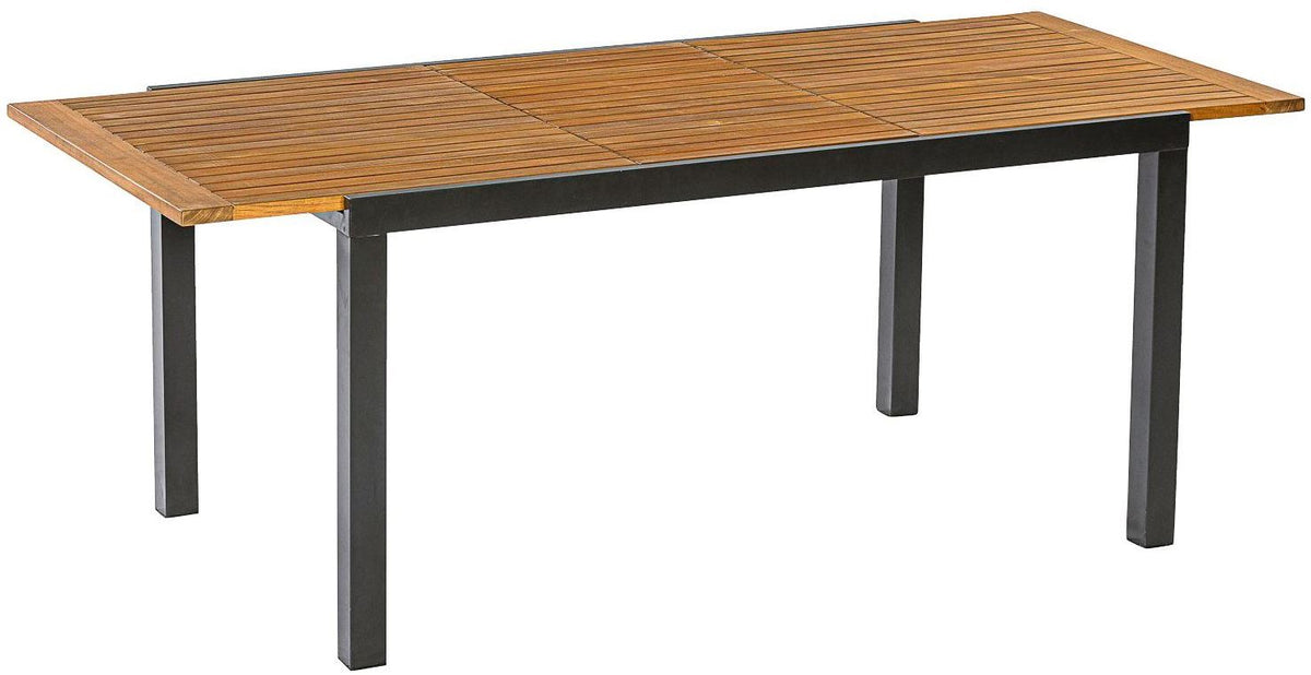 Ausziehtisch TILOS 150/200x90cm, Aluminium anthrazit Akazie geölt