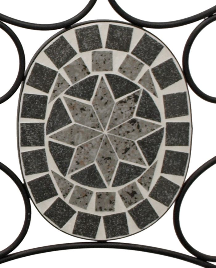 Bank SIENA 2-sitzer Eisen schwarz mit grauen Mosaikeinlagen und Polster