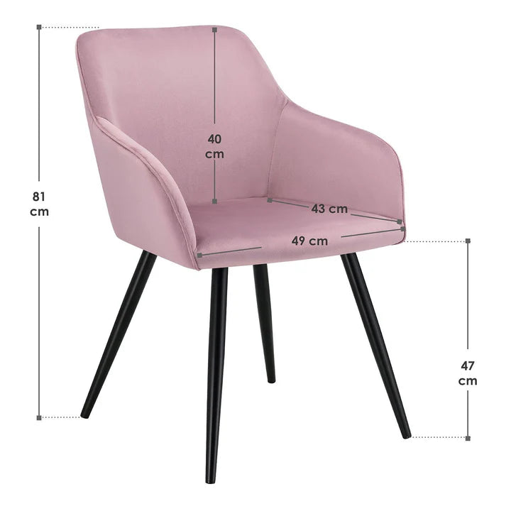 Poltrona Tarje con rivestimento in velluto rosa