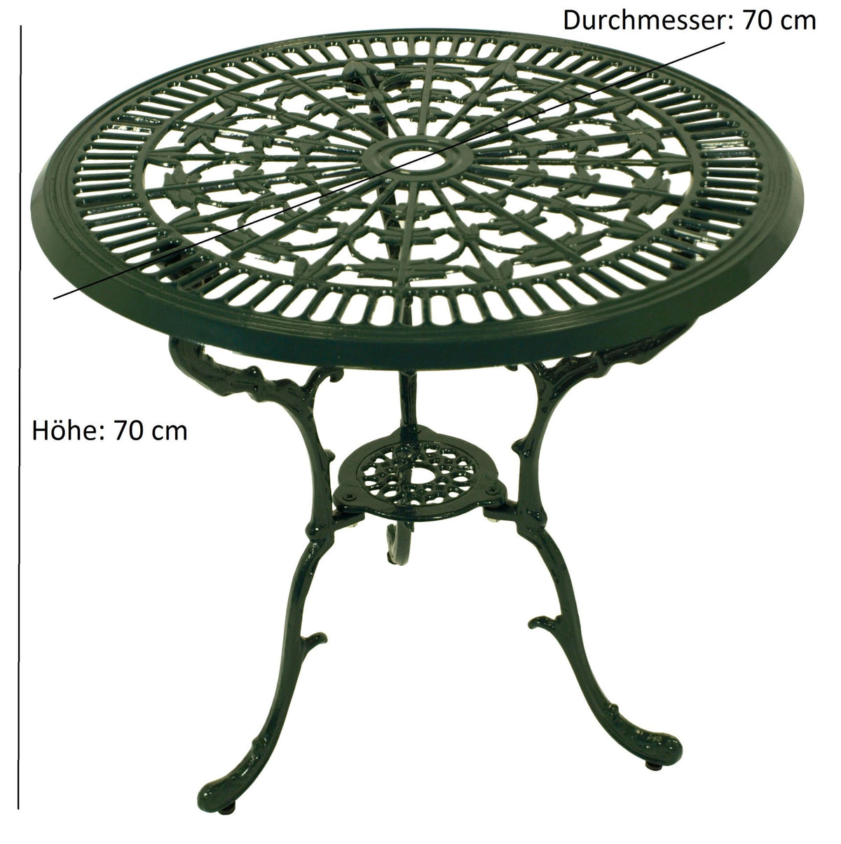 Gartenset Bistroset LUGANO 3-teilig, Aluguss dunkelgrün