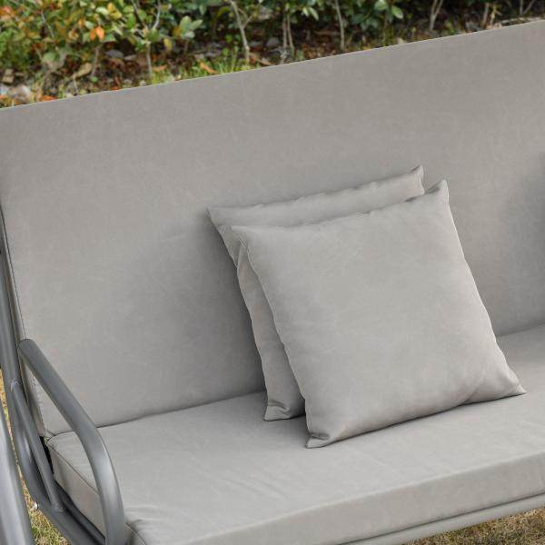 3-Sitzer Hollywoodschaukel Schaukelbank 2-in-1 Gartenliege mit Sonnendach Stahl - Palo24