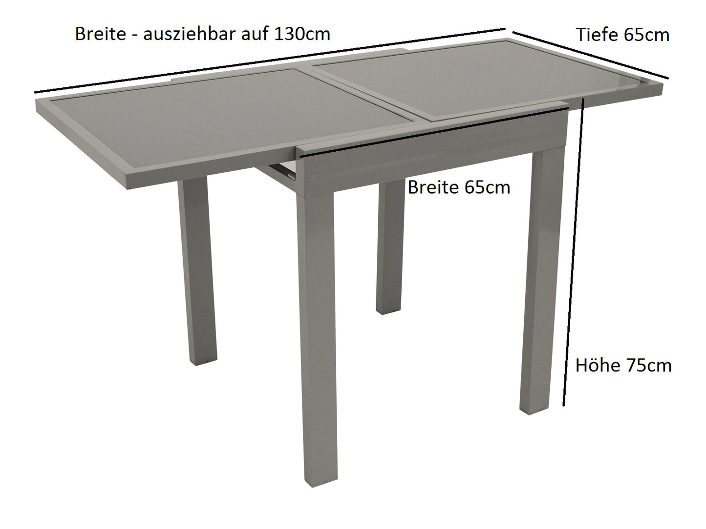 Set gruppo di seduta AMALFI 5 pezzi, alluminio + tessuto sintetico nero