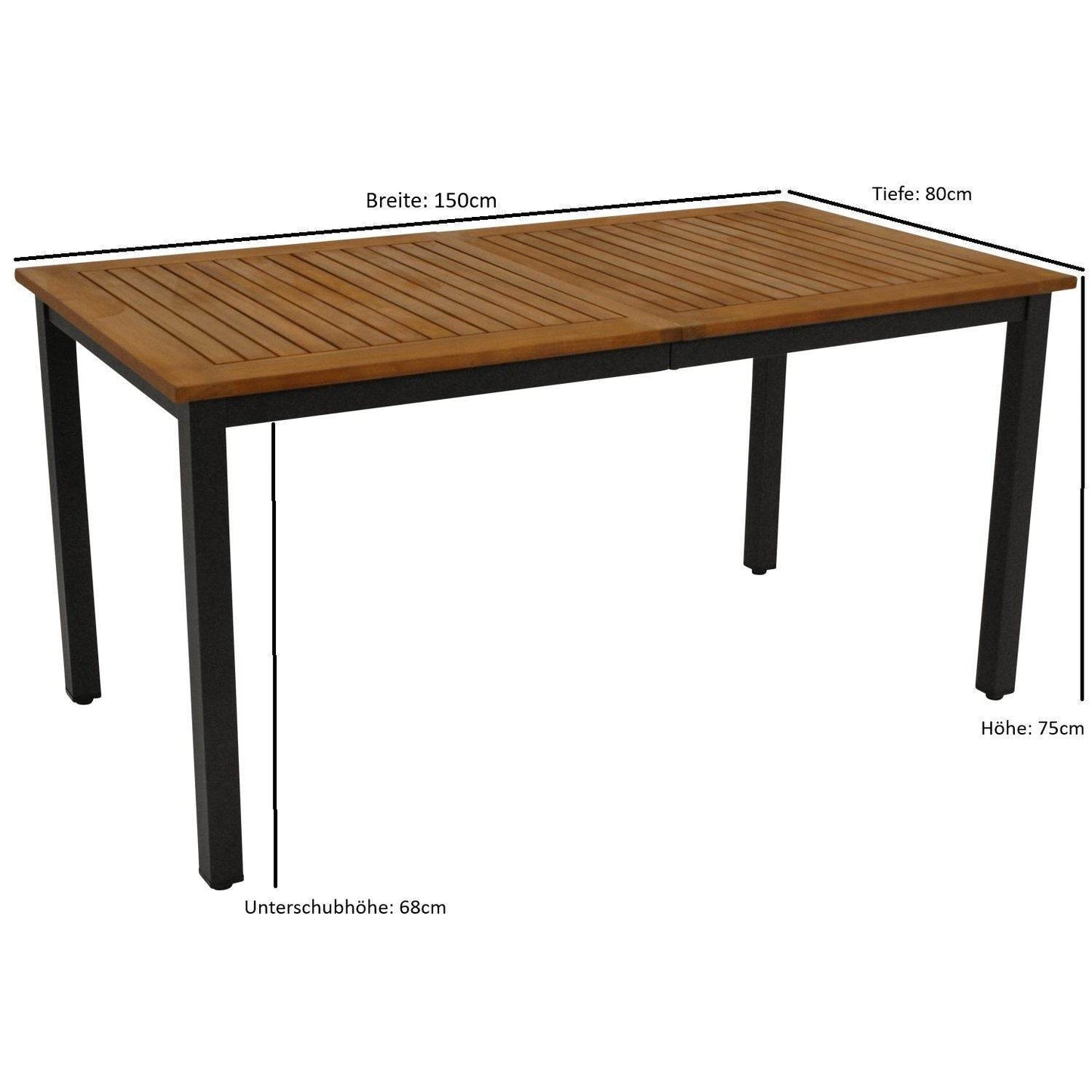 Gartengarnitur RAGUSA 3-teilig, Stahl + Akazie geölt, FSC®-zertifiziert - Palo24