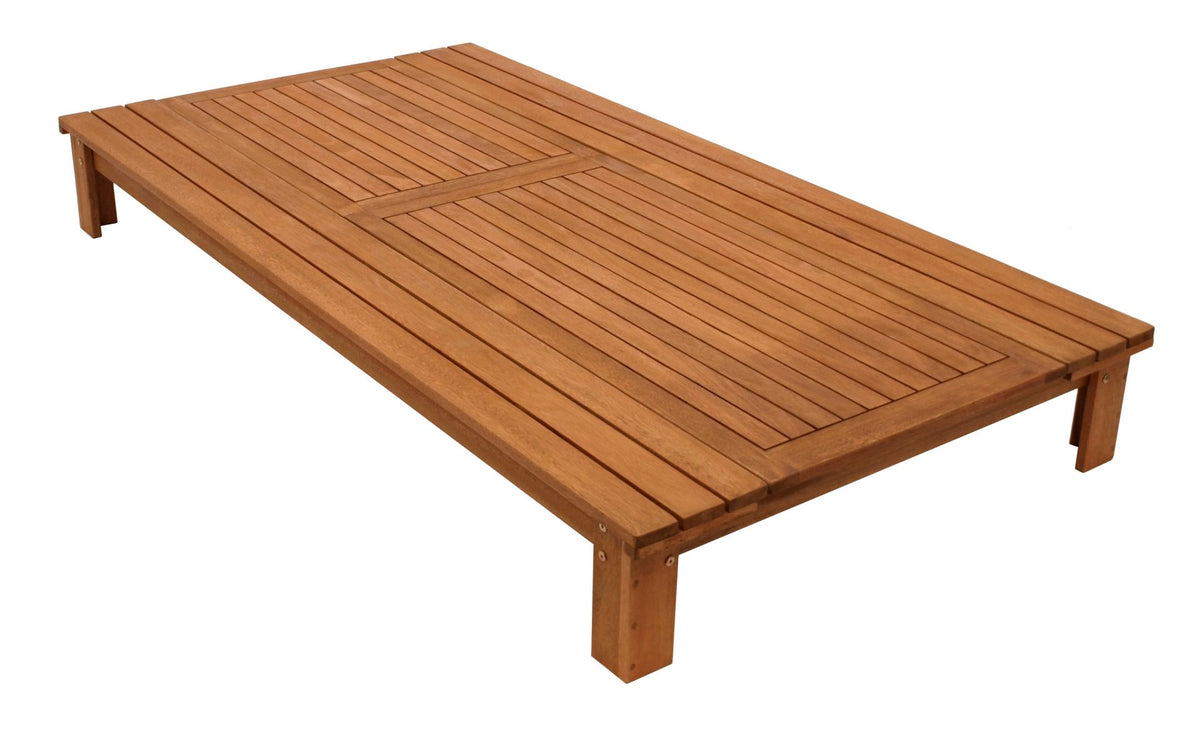 Chaise longue de jardin CANCUN, eucalyptus huilé, avec coussin gris foncé, certifié FSC®