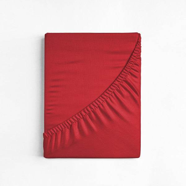 Baumwolle Spannbettlaken Rot 160 x 200 cm - Palo24