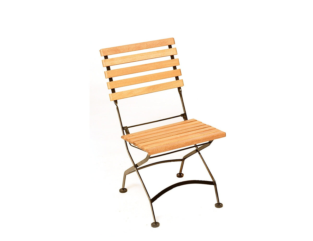 2 Stück,Klappstuhl SCHLOSSGARTEN, Flachstahl schwarz + Eukalyptus geölt, FSC®