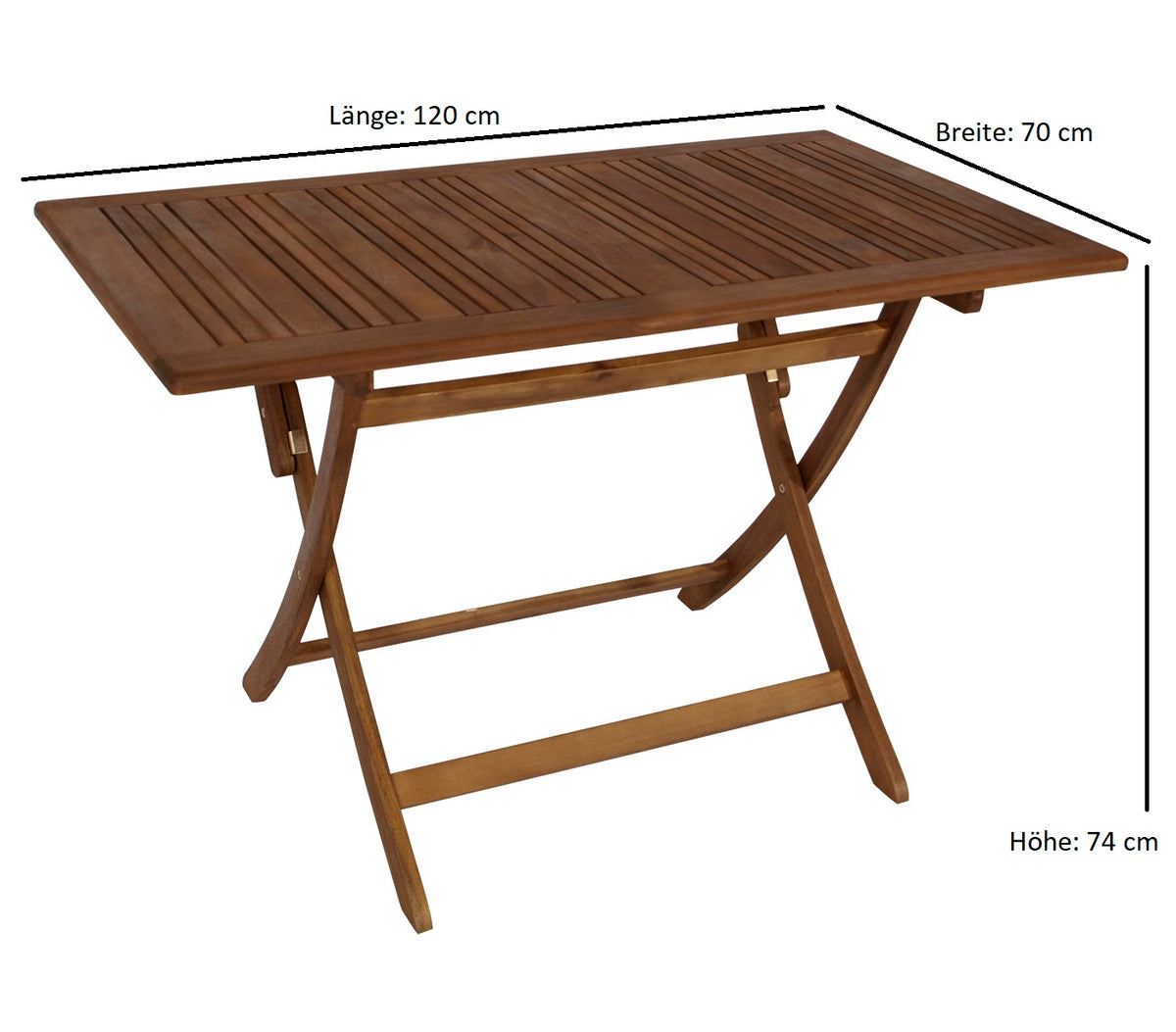 Table pliante MARACANA 120x70cm, acacia huilé, certifié FSC®
