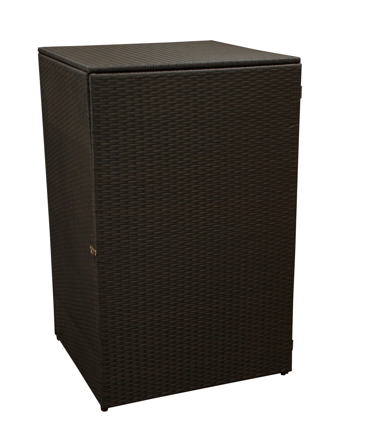 Mülltonnenbox Stahl + Polyrattan mocca, 76x78x123cm für Tonnen bis 240 Liter