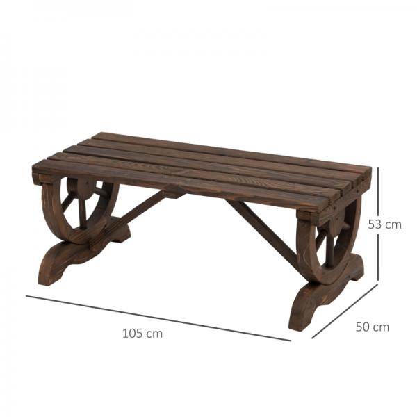 Gartenbank Sitzbank Gartenmöbel Rustikale Bank Massivholz Braun - Palo24
