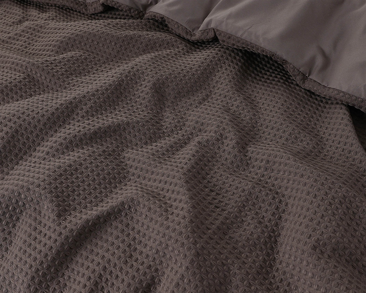 Bettbezug Waffle Taupe 140 x 220 cm - Palo24