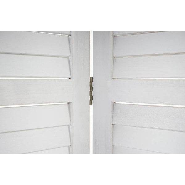 Paravent HWC-C30, Raumteiler Trennwand Sichtschutz, Shabby-Look Vintage, 170x160cm ~ weiss - Palo24
