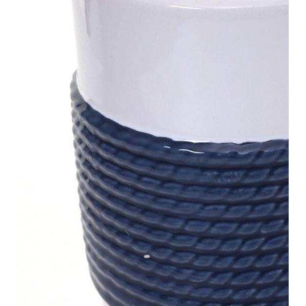 5-teiliges Badset HWC-C73, WC-Garnitur Badezimmerset Badaccessoires, Keramik ~ blau/weiss - Palo24