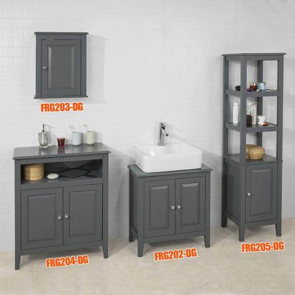 Bad Hochschrank | Badschrank | Badregal Dunkelgrau - Palo24