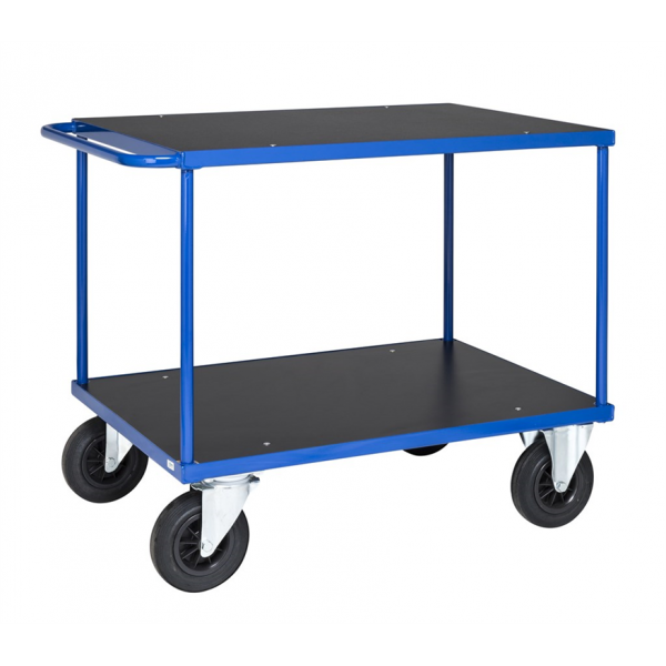 KEIN EAN Tischwagen Plattformwagen Blau MDF Platte Arbeitstisch Etagenwagen Industrie Schule - Palo24