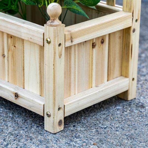 Pflanzkasten mit Rankgitter Blumenkasten Rankkasten Natur - Palo24