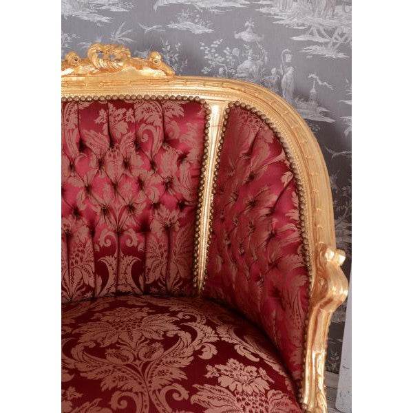 SITZGRUPPE BAROCK SALONGARNITUR SOFA & ZWEI SESSEL TISCH MARMORPLATTE - Palo24