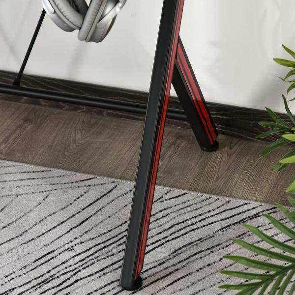 Gaming-Tisch Schreibtisch Computertisch mit Kopfhörerhaken Stahl + MDF Schwarz - Palo24
