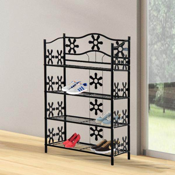 Pflanzenregal Blumenregal Pflanzentreppe Standregal Ständer 4 Etagen Metall Schwarz 59,5 x 30 x 92 cm - Palo24