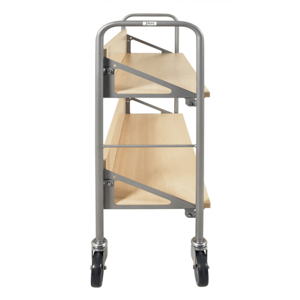 Archivwagen in Birkeoptik mit 2 schrägen Böden 50kg Tragkraft - Palo24