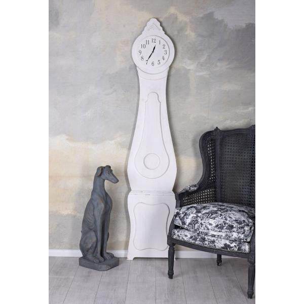SCHWEDISCHE WANDUHR MORA GROSSUHR SHABBY CHIC WEISS 195 CM - Palo24
