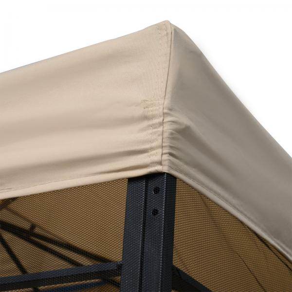 Gartenpavillon Festzelt Partyzelt wetterfest Zelt mit 4 Ablagen Beige 3 x 3 m - Palo24