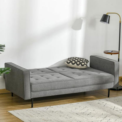 Schlafsofa 3-Sitzer Schlafcouch Stoffsofa Grau - Palo24