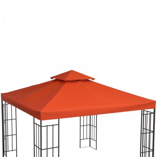 Ersatzdach Pavillondach für Metallpavillon Polyester 3x3m Rostrot - Palo24