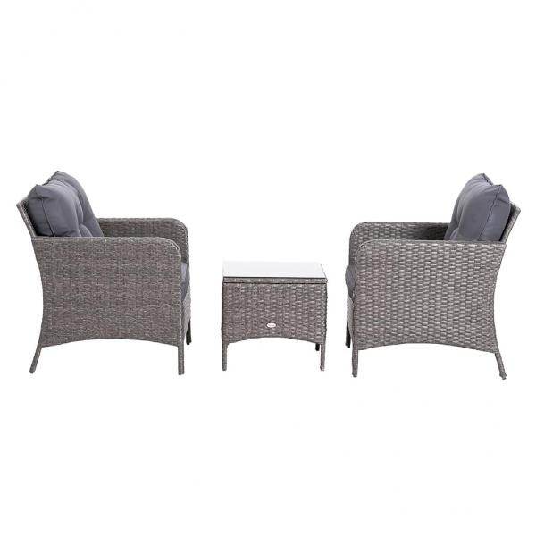 5-tlg. Polyrattan Sitzgruppe Set Sofagarnitur mit Kissen Dunkelgrau - Palo24