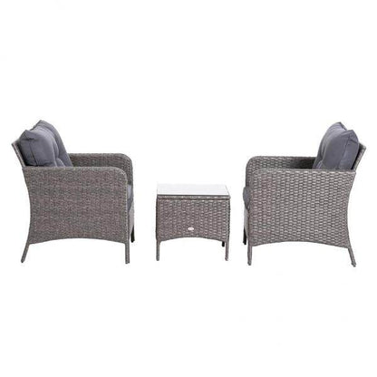 5-tlg. Polyrattan Sitzgruppe Set Sofagarnitur mit Kissen Dunkelgrau - Palo24