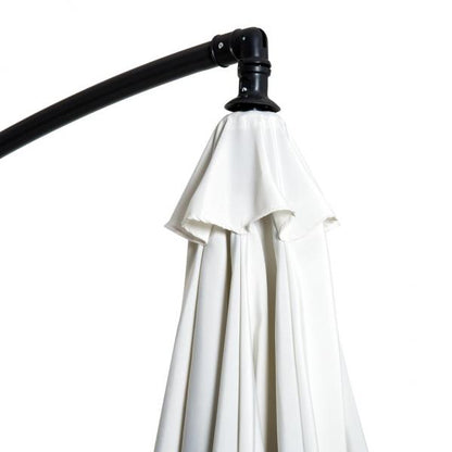 Sonnenschirm mit Kurbel Wetterbeständig 3 m x 3 m x 2,5 m Stahl Polyester Creme - Palo24